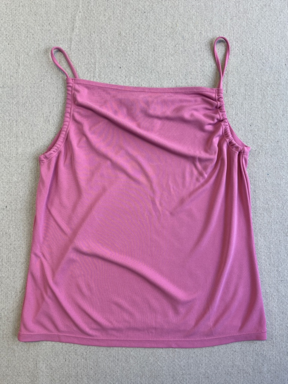 Banana Republic Pink Ruched Cami Tank Top Y2K Stretch Layering Medium